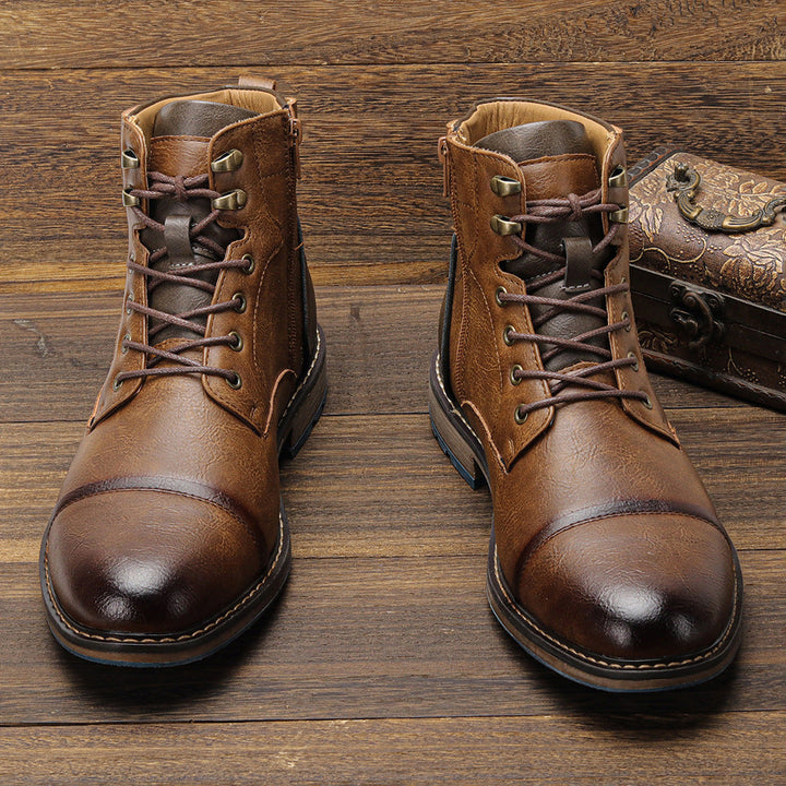 Patrick Delaney | Leather High-Top Boots For Men