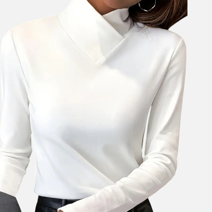 Elena Whitmore | Elegant Cross Neck Top For Women