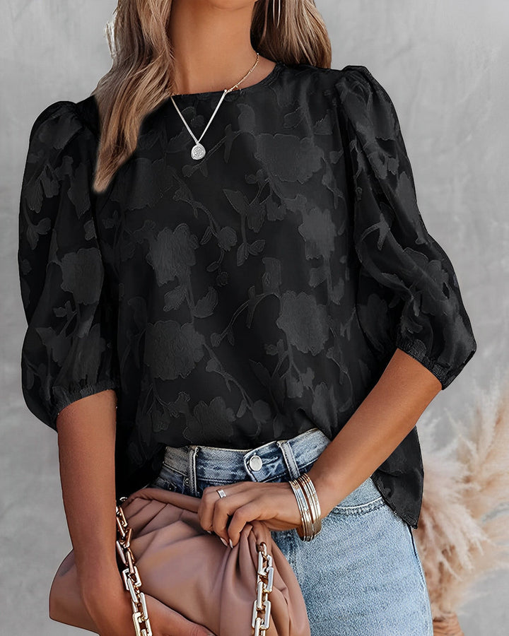 Amelie Rousseau | Floral Puff Sleeve Blouse For Women