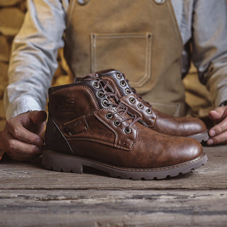 Hugh Kingsley | Retro Leather Boots For Men