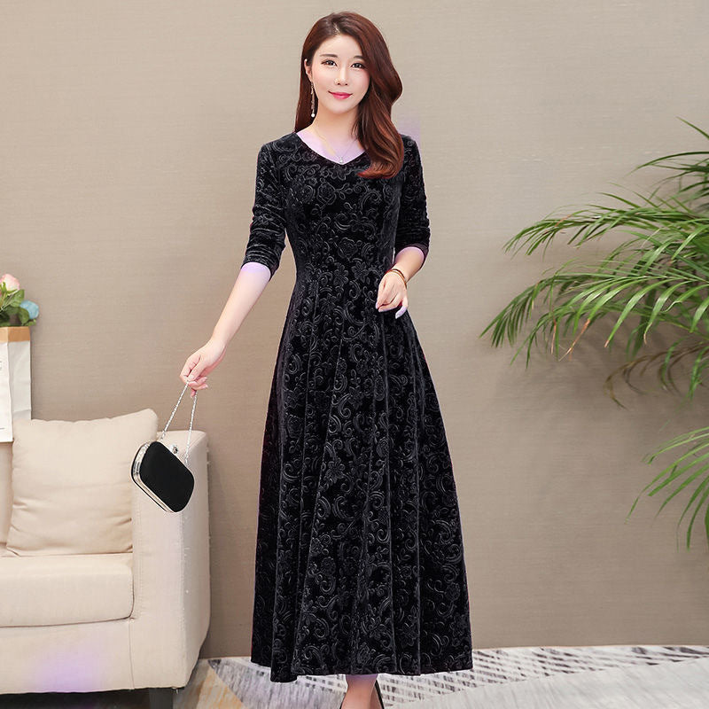Elise Campbell | Embossed Velvet Midi Dress For Women