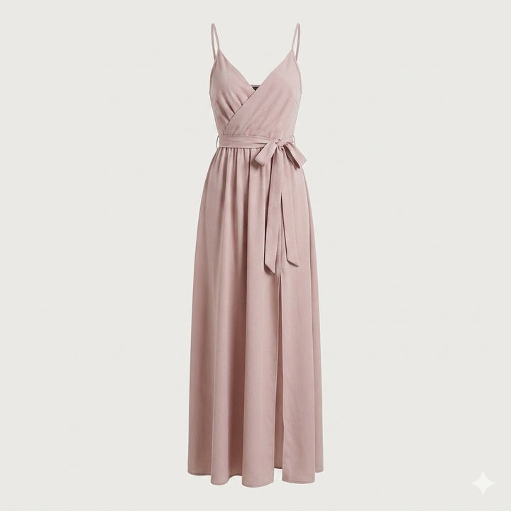 Aurélie Dubois | Elegant Wrap Maxi Dress with High Slit Detail For Women