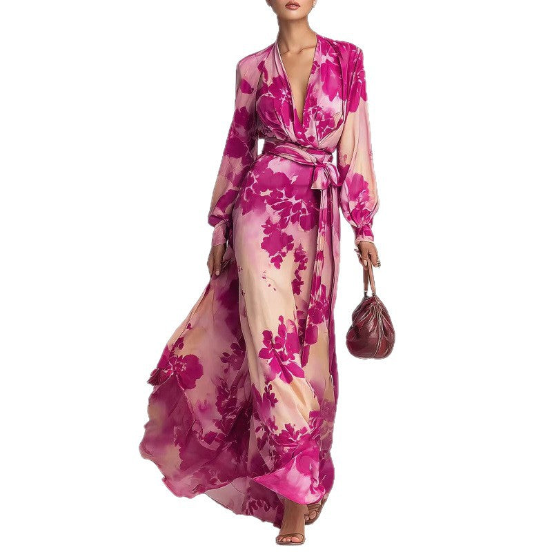 Aurora Sinclair | Floral Chiffon Maxi Dress For Women