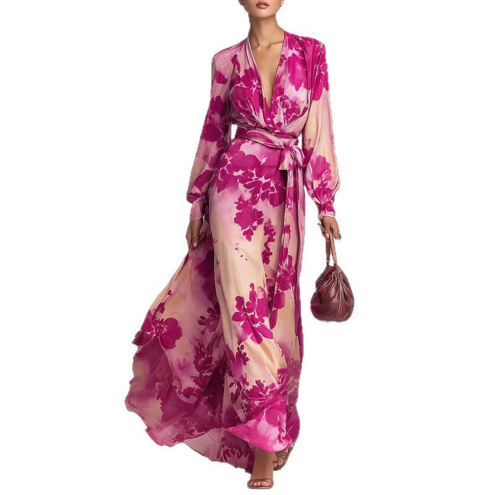 Aurora Sinclair | Floral Chiffon Maxi Dress For Women
