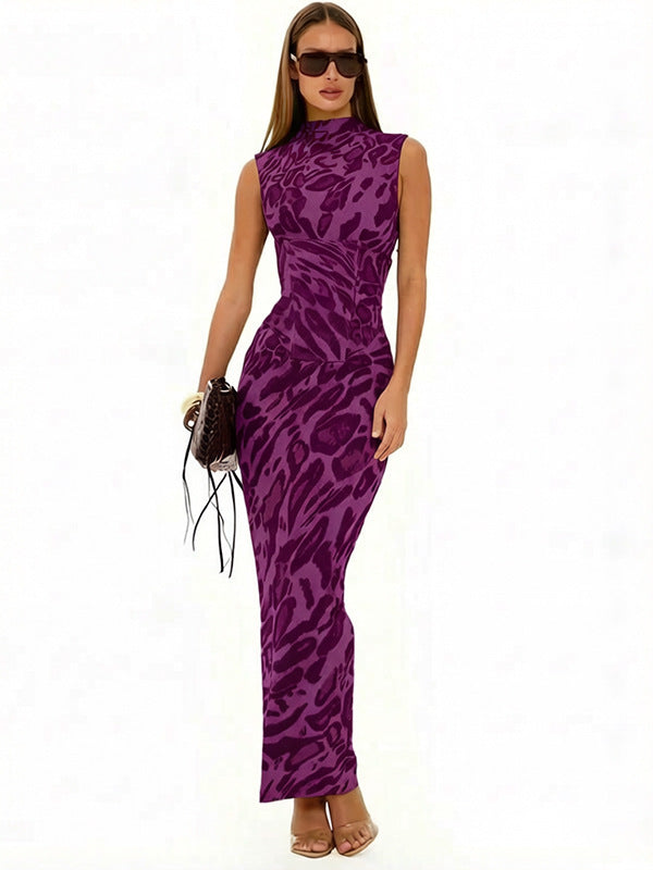 Tara Hughes | Leopard Print Bodycon Maxi Dress For Women