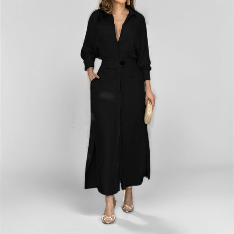 Mia Williams | Tied Waist Shirt Maxi Dress For Women