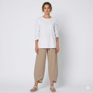 Beatrice Moreau | Relaxed Linen Blend Pants For Women