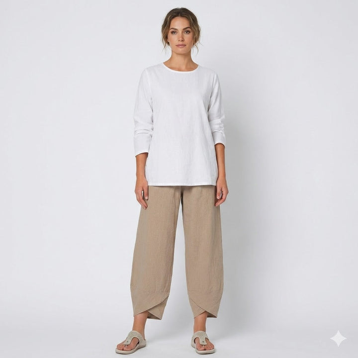 Beatrice Moreau | Relaxed Linen Blend Pants For Women