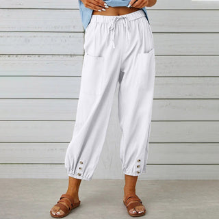 Lauren Cooper | Relaxed Drawstring Cropped Trousers For Women