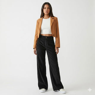 Sophie Laurent | Wide Leg Corduroy Pants For Women