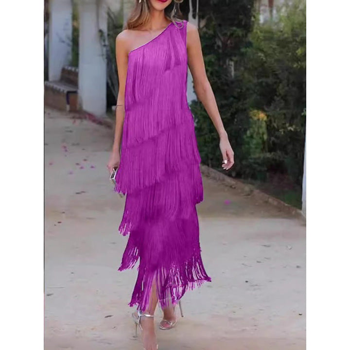 Georgia King | One-Shoulder Tassel Maxi Dress For Women