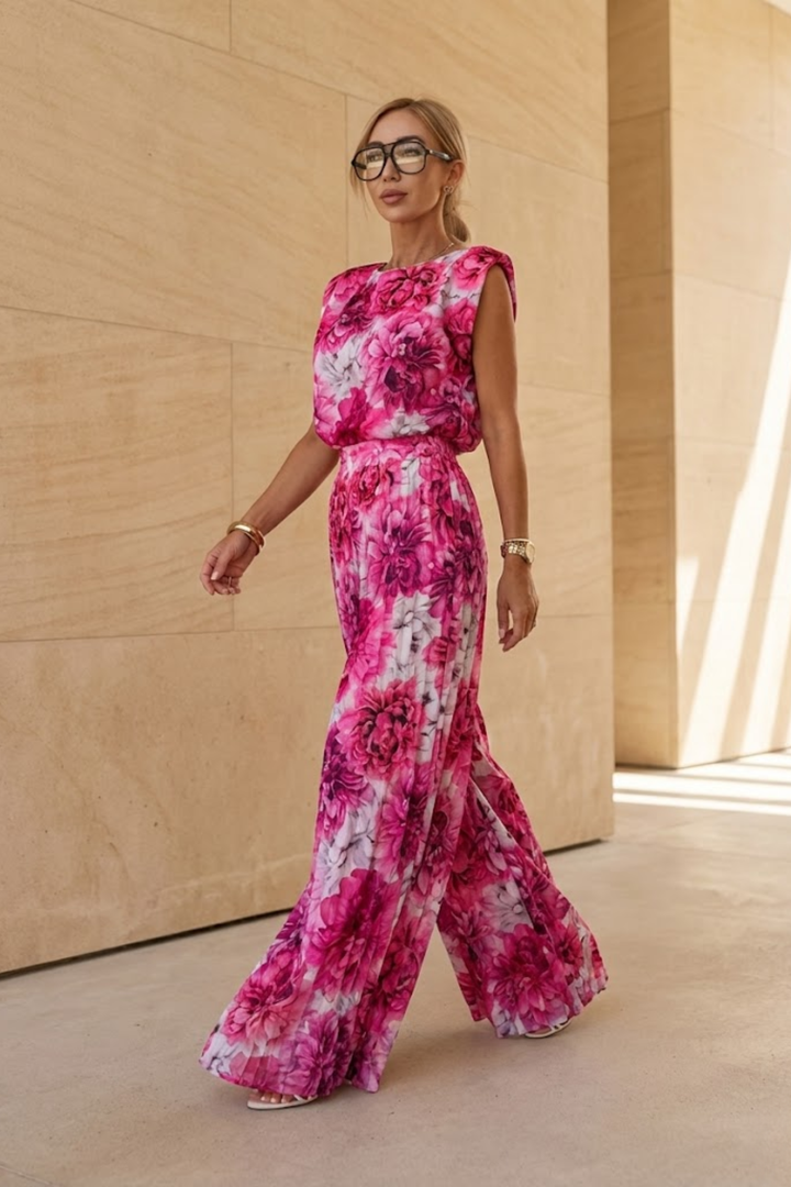 Bianca Moretti | Elegant Pleated Jumpsuit For Women