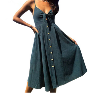 Brooke Stanton | Bow-Tie Midi Summer Dress For Women