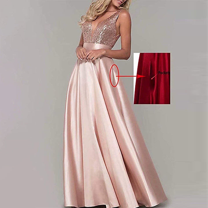 Amelia Robertson | Sequined Gown Formal Maxi Dress For Women
