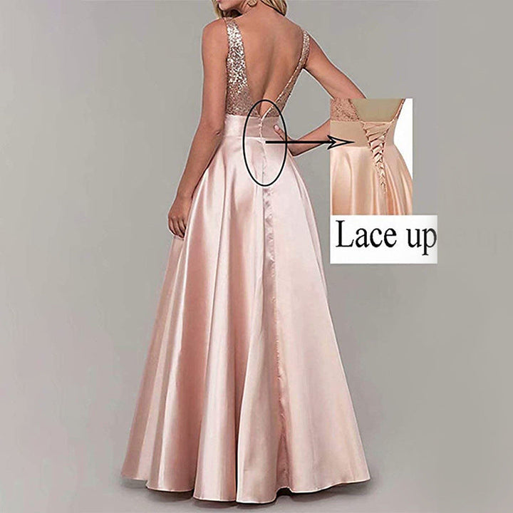 Amelia Robertson | Sequined Gown Formal Maxi Dress For Women