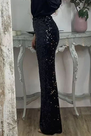 Valentina Rossi | Sequin Straight-Leg Party Pants For Women