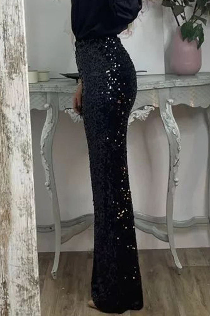 Valentina Rossi | Sequin Straight-Leg Party Pants For Women