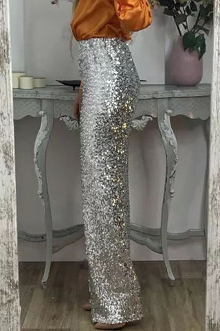Valentina Rossi | Sequin Straight-Leg Party Pants For Women