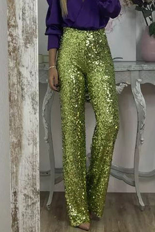 Valentina Rossi | Sequin Straight-Leg Party Pants For Women