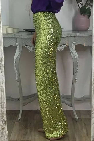 Valentina Rossi | Sequin Straight-Leg Party Pants For Women