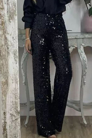 Valentina Rossi | Sequin Straight-Leg Party Pants For Women