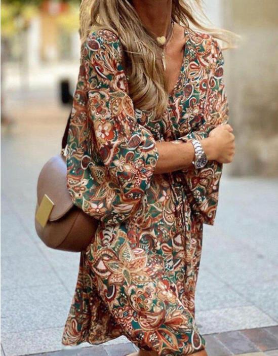 Charlotte Turner | Printed Boho Midi Dress For Women