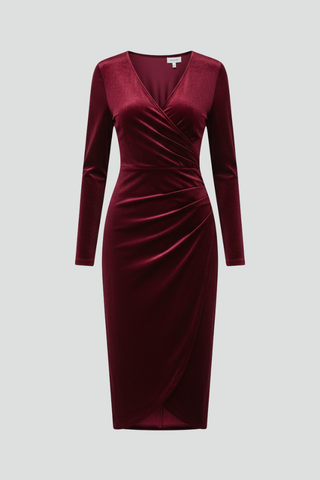 Mia Ashworth | Velvet Wrap Midi Dress For Women