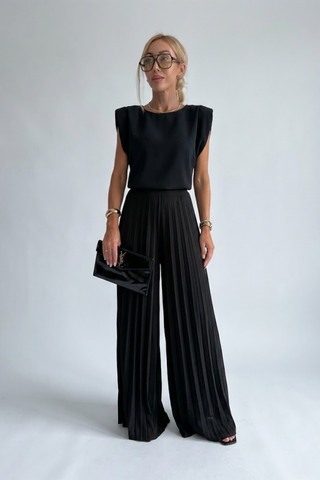 Bianca Moretti | Elegant Pleated Jumpsuit For Women