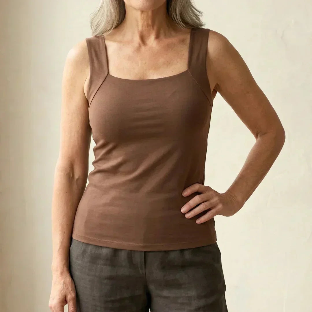 Brooke Lawson | Built-In Bra Tank Top in Warm Mocha For Women