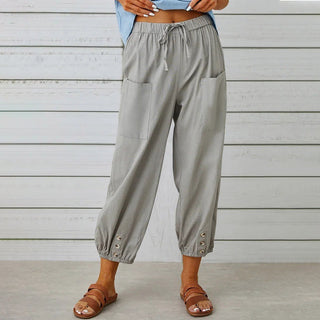 Lauren Cooper | Relaxed Drawstring Cropped Trousers For Women
