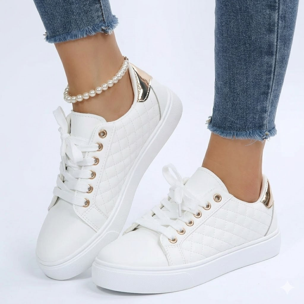 Chloe Laurent | Quilted Casual Sneakers For Women