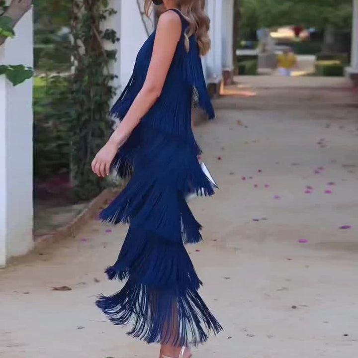 Georgia King | One-Shoulder Tassel Maxi Dress For Women