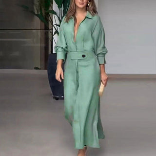Mia Williams | Tied Waist Shirt Maxi Dress For Women