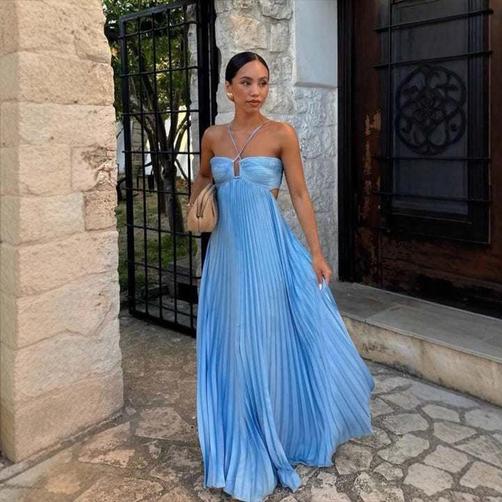 Lily Crompton | Pleated Halter Maxi Dress For Women