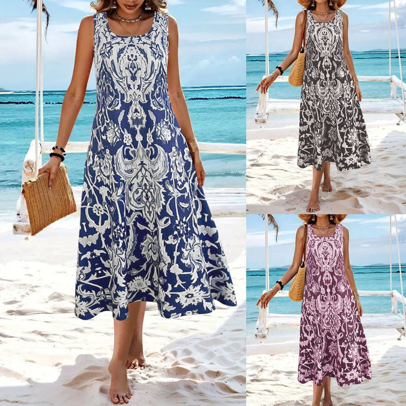 Poppy Baxter | Bohemian Printed Midi Dress For Women