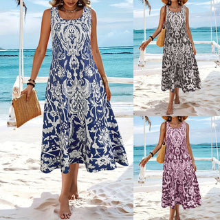 Poppy Baxter | Bohemian Printed Midi Dress For Women