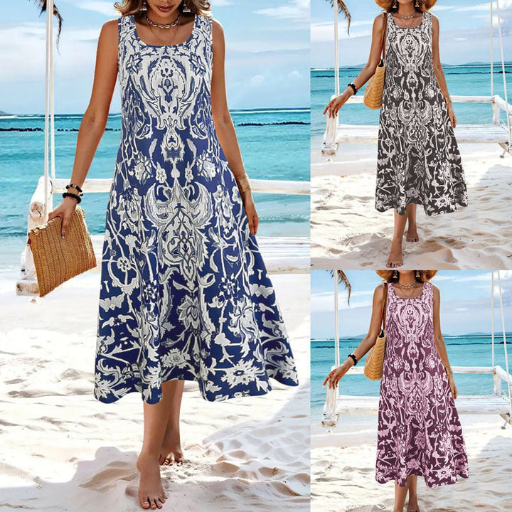 Poppy Baxter | Bohemian Printed Midi Dress For Women
