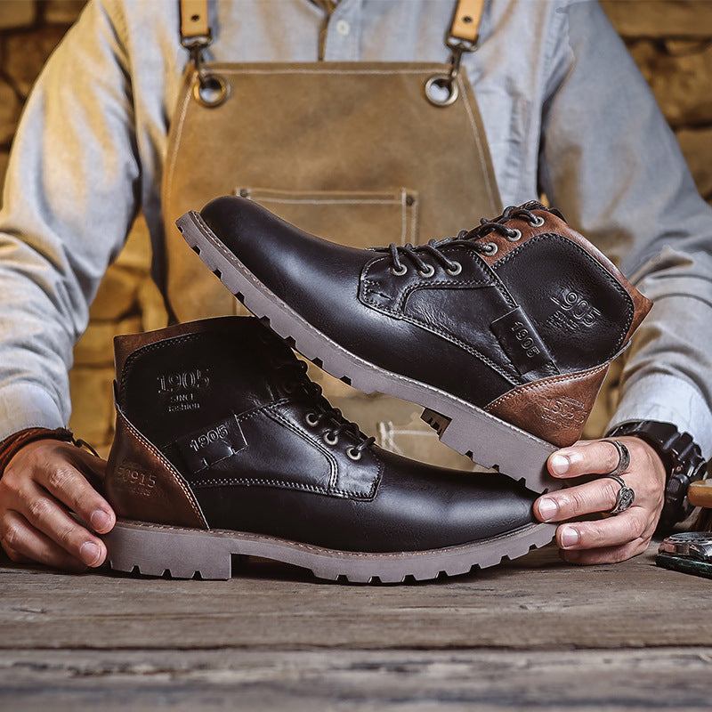 Hugh Kingsley | Retro Leather Boots For Men
