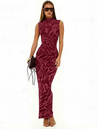 Tara Hughes | Leopard Print Bodycon Maxi Dress For Women