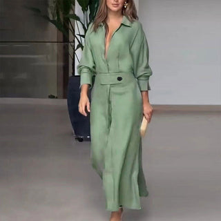 Mia Williams | Tied Waist Shirt Maxi Dress For Women
