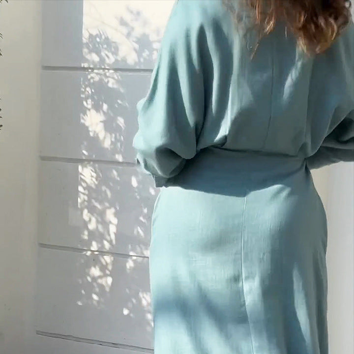Mia Williams | Tied Waist Shirt Maxi Dress For Women
