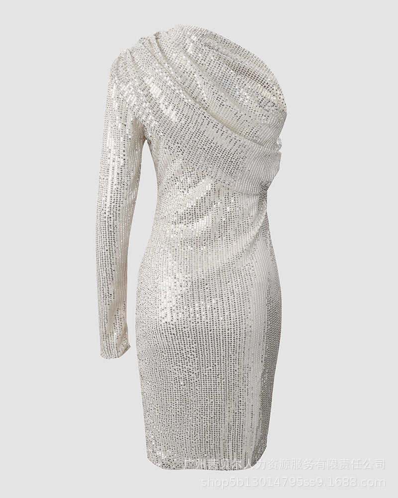 Sophie Hughes | One Shoulder Sequin Midi Dress For Women