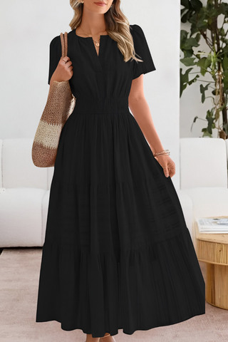 Chloe Evans | Tiered Flutter-Sleeve Maxi Dress For Women