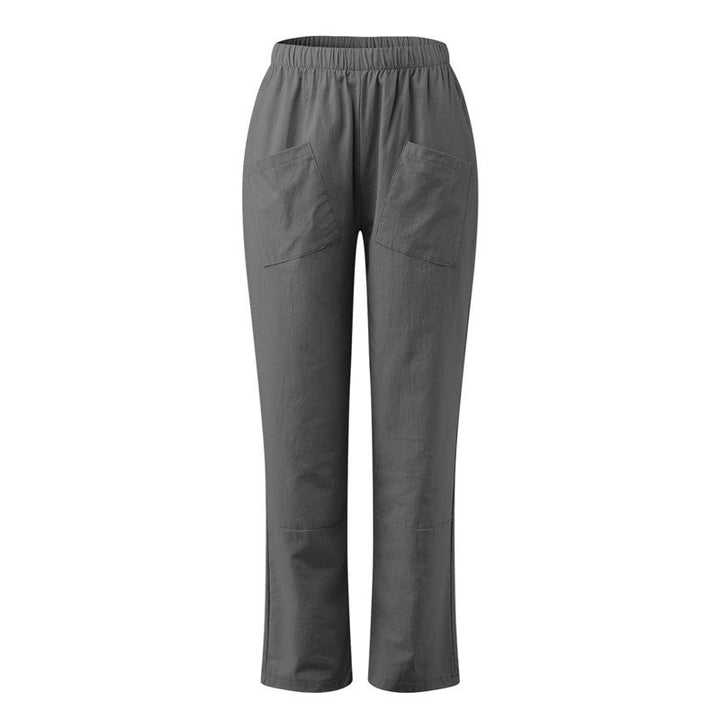 Elise Monroe | Cotton Linen Elastic-Waist Pants For Women
