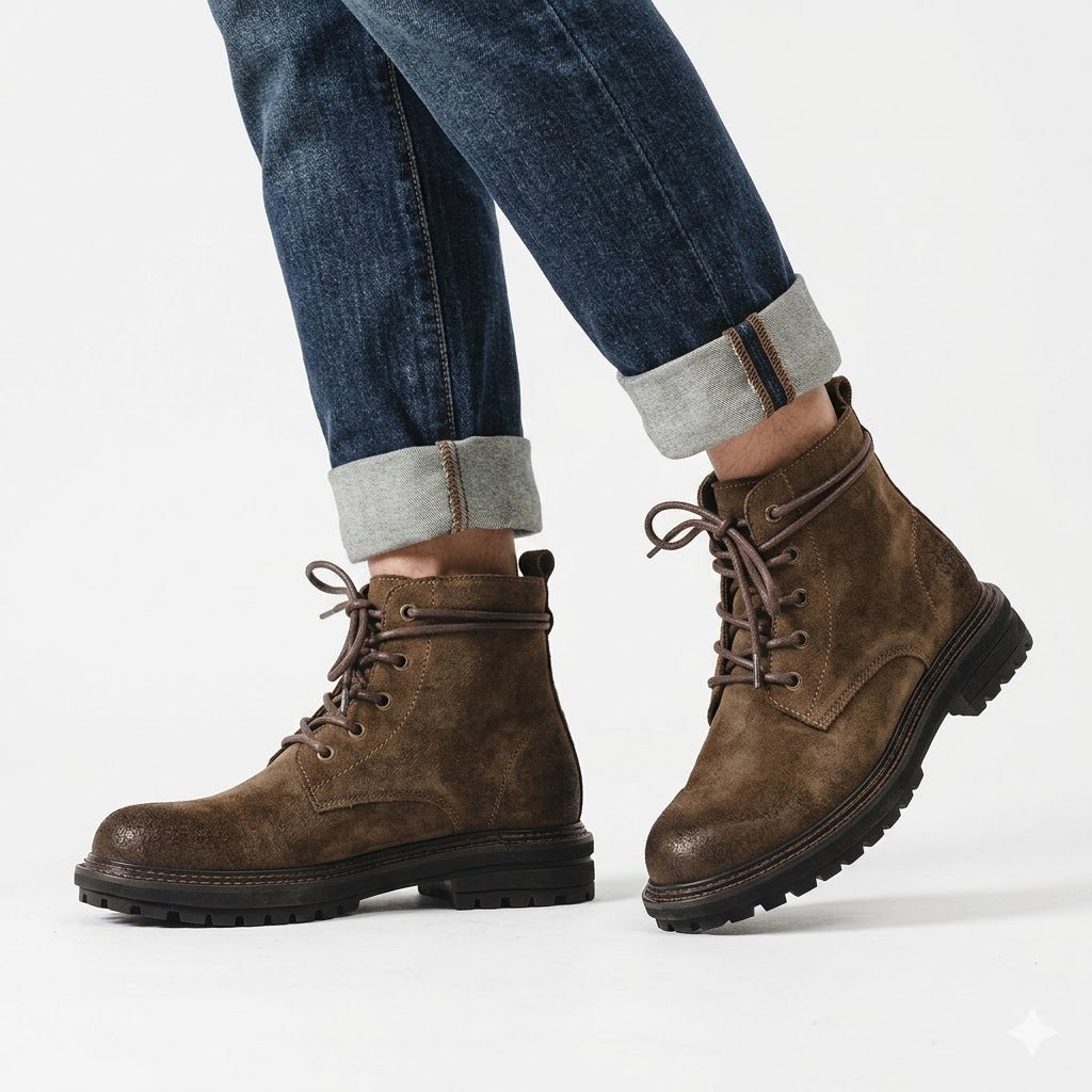 Christian Moretti | Vintage Rugged Lace-Up Boots For Men
