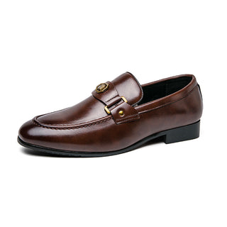 Hugh Sullivan | Metal-Buckle Leather Loafers For Men