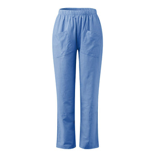 Elise Monroe | Cotton Linen Elastic-Waist Pants For Women