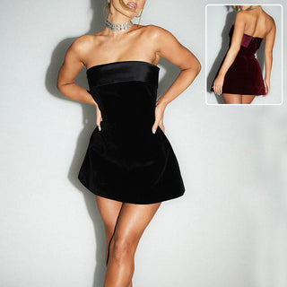 Jade Harrison | Velvet Strapless Mini Dress For Women