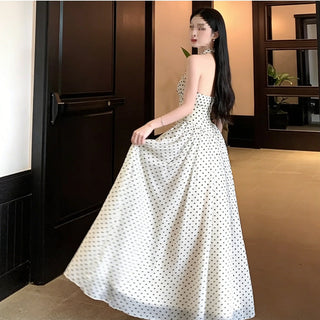 Holly Wright | Polka Dot Halter Maxi Dress For Women