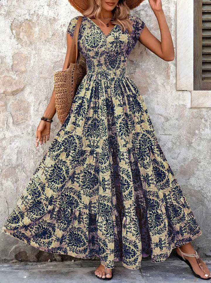Ella Thompson | Floral V-Neck Maxi Dress For Women